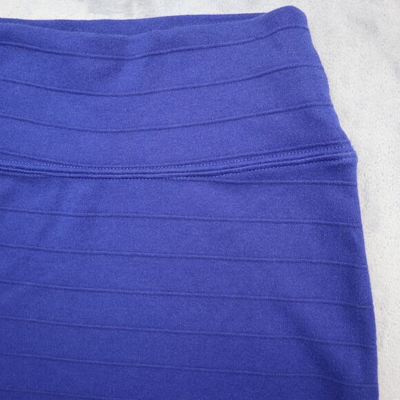 Basic House Skirt Womens M Blue Straight Pencil Knit Solid Elastic Waist Pull On - Picture 7 of 14